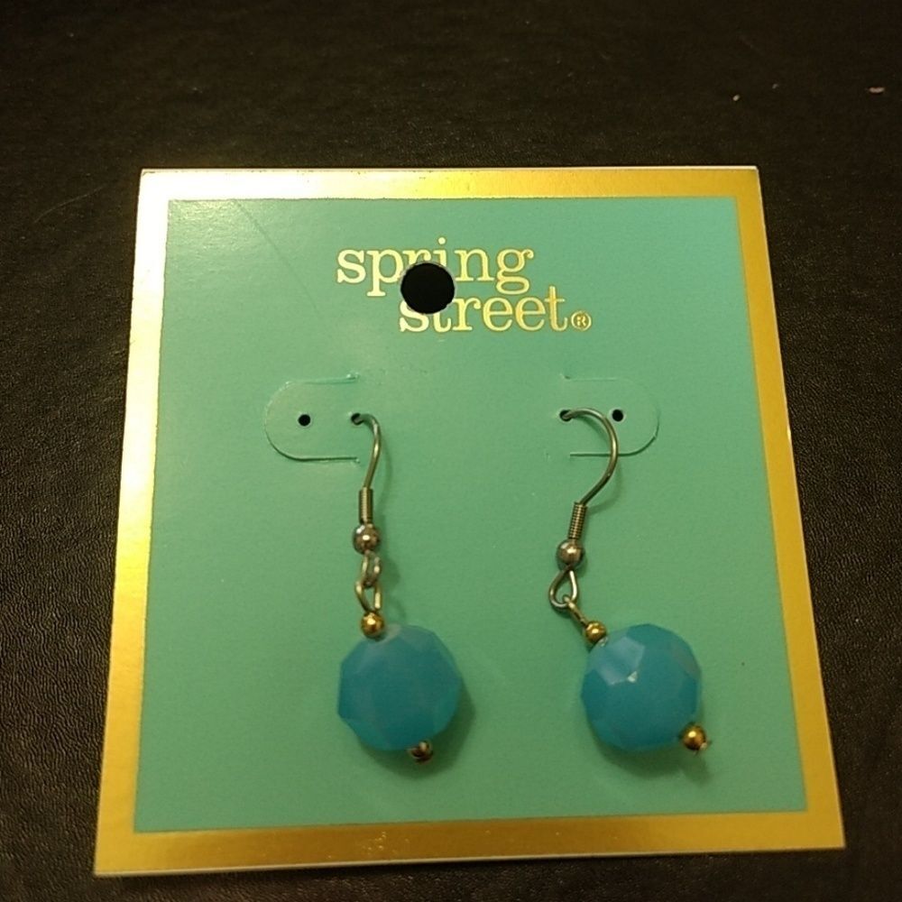 Spring Street blue bead earrings